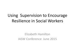 The Role of Supervision in Encouraging Resilience in Social Workers