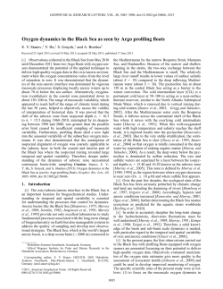 Oxygen dynamics in the Black Sea as seen by Argo profiling floats