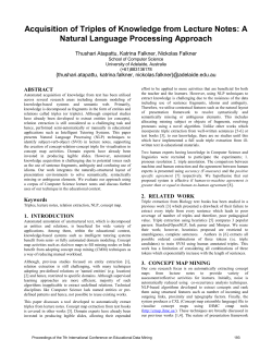 Acquisition of Triples of Knowledge from Lecture Notes: A Natural