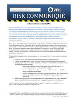 Cellular Telephone Use in EMS