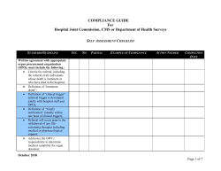HS Compliance checklist (TJC, CMS, etc)