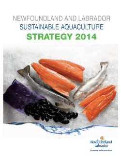 Newfoundland and Labrador Sustainable Aquaculture Strategy 2014