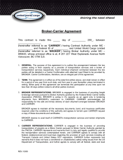 Broker-Carrier Agreement - United World Transportation