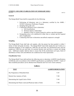 Design Build Cement and Lime Specifications