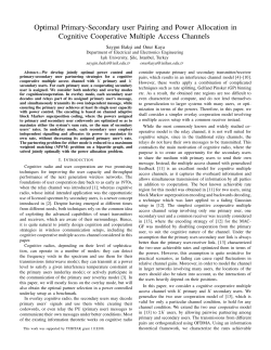 Optimal Primary-Secondary user Pairing and Power Allocation in