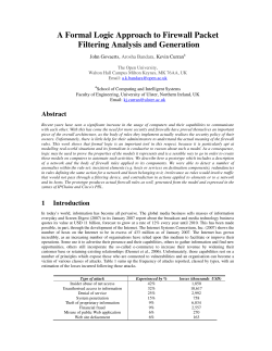 A Formal Logic Approach to Firewall Packet Filtering Analysis and