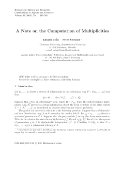 A Note on the Computation of Multiplicities
