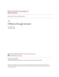 Diffusion through stomates - Iowa State University Digital Repository