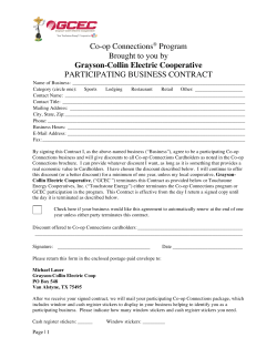 Coop Connections - Business Participation Contract