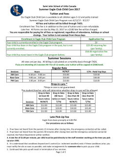 Summer Sessions - Saint John School of Little Canada