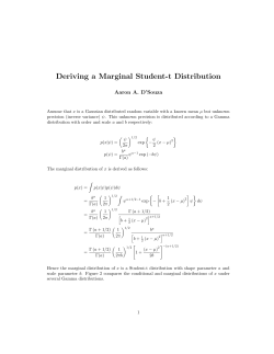 Deriving a Marginal Student