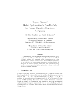 Global Optimization Is Feasible Only for Convex Objective Functions