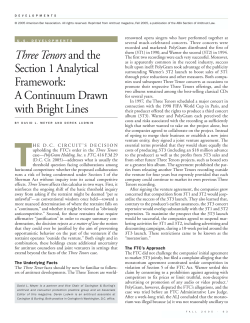 Three Tenors and the Section 1 Analytical Framework
