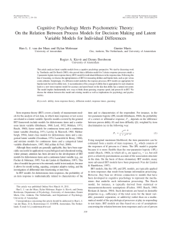 Cognitive Psychology Meets Psychometric Theory