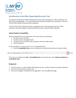 Introduction to the Effort Reporting Electronic Tool
