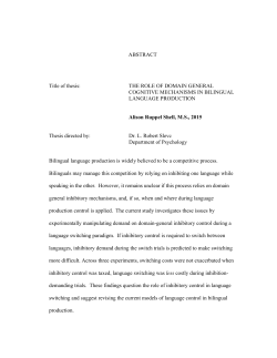ABSTRACT Title of thesis: THE ROLE OF DOMAIN GENERAL