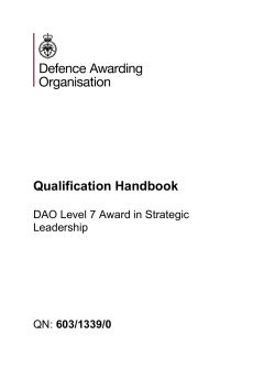 DAO Level 7 Award in Strategic Leadership