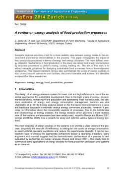 A review on exergy analysis of food production processes
