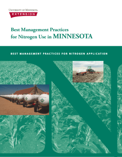 Best management practices for nitrogen use in Minnesota
