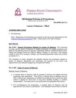 Leaves of Absence - FMLA - Ferris State University