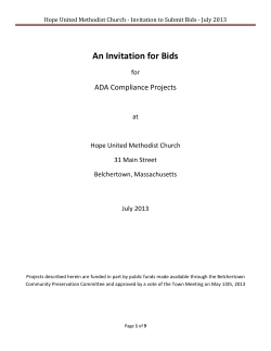 Hope United Methodist Church - Invitation to Submit Bids