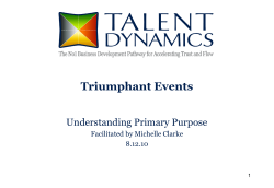 Step One Introduction to Talent Dynamics