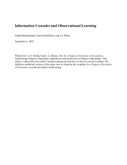 Information Cascades and Observational Learning