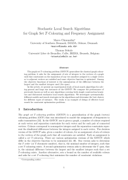 Stochastic Local Search Algorithms for Graph Set T
