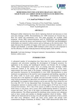 bioremediation for acid mine drainage: organic
