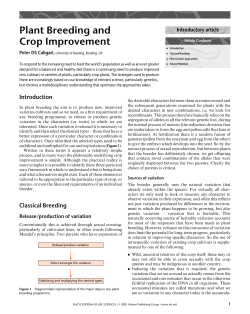 Plant Breeding and Crop Improvement