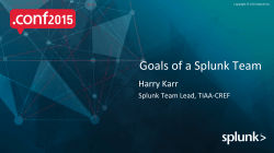 Goals of a Splunk Team