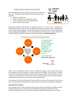 Guidance Criteria For Statutory Assessment
