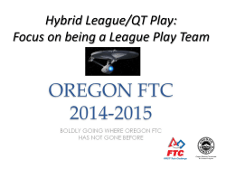 Focus on being a League Play Team