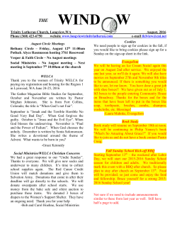 Newsletter - Trinity Lutheran Church