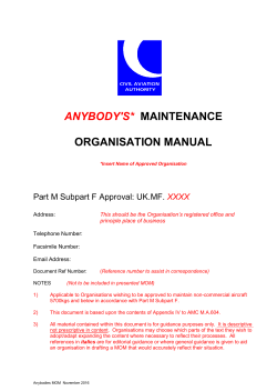 A Maintenance Organisation Manual