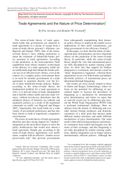 Trade Agreements and the Nature of Price Determination