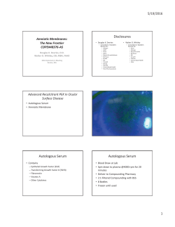 Amniotic Membrane - Optometry`s Meeting