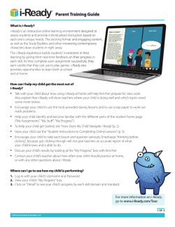 Parent Training Guide - Morris School District