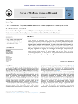 Carbon membranes for gas separation processes