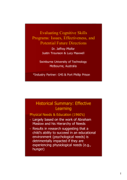 Evaluating Cognitive Skills Programs