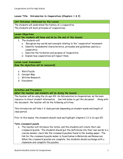 Introduction to Cooperatives