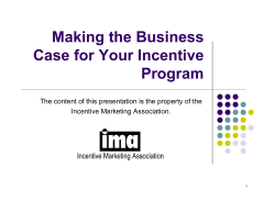 Making the Business Case for Your Incentive Program