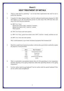 Sheet 5 HEAT TREATMENT OF METALS