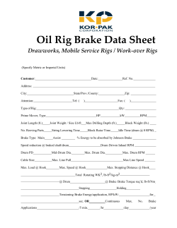 Oil Rig Brake Data Sheet
