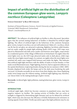 Impact of artificial light on the distribution of the