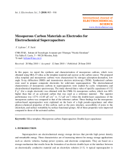 Mesoporous Carbon Materials as Electrodes for Electrochemical