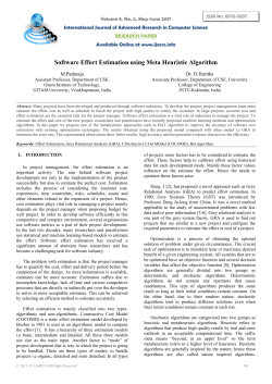 Software Effort Estimation using Meta Heuristic Algorithm