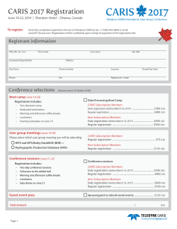 CARIS 2017 Registration