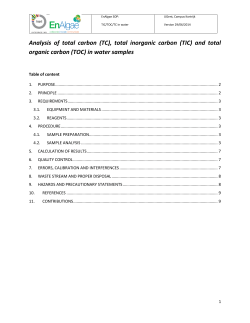 total inorganic carbon (TIC) and total organic carbon (TOC) in water