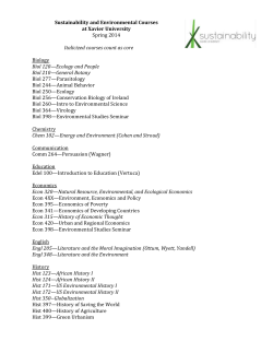 Sustainability and Environmental Courses at Xavier University